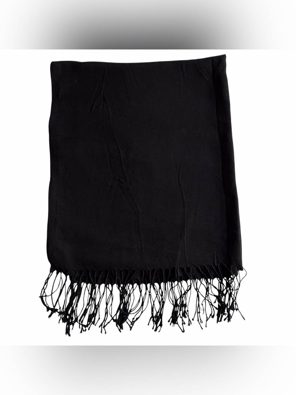 Women’s Black Fringe Scarf